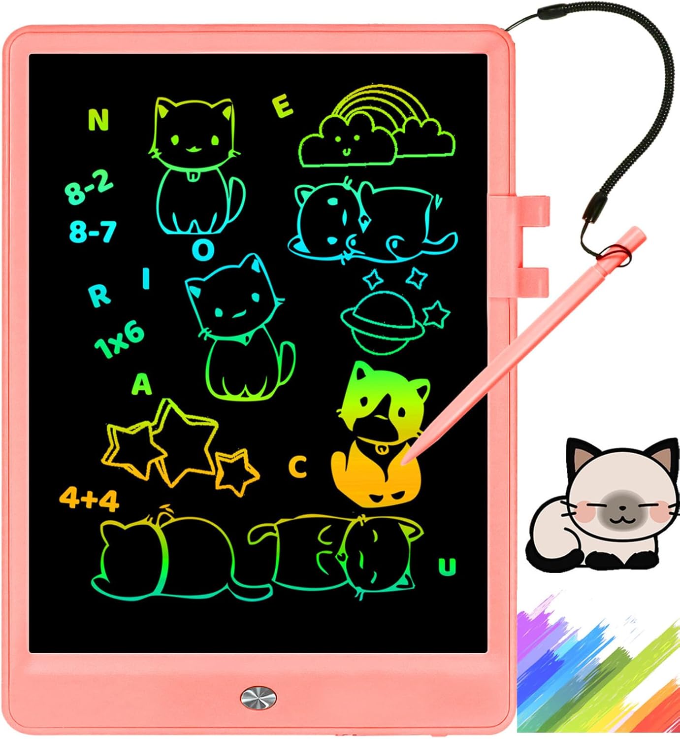 NECHOUZHLI Tableta de escritura LCD para niños, tableta de dibujo electrónica borrable, tablero de graffiti Coloful infantil de 10 pulgadas,