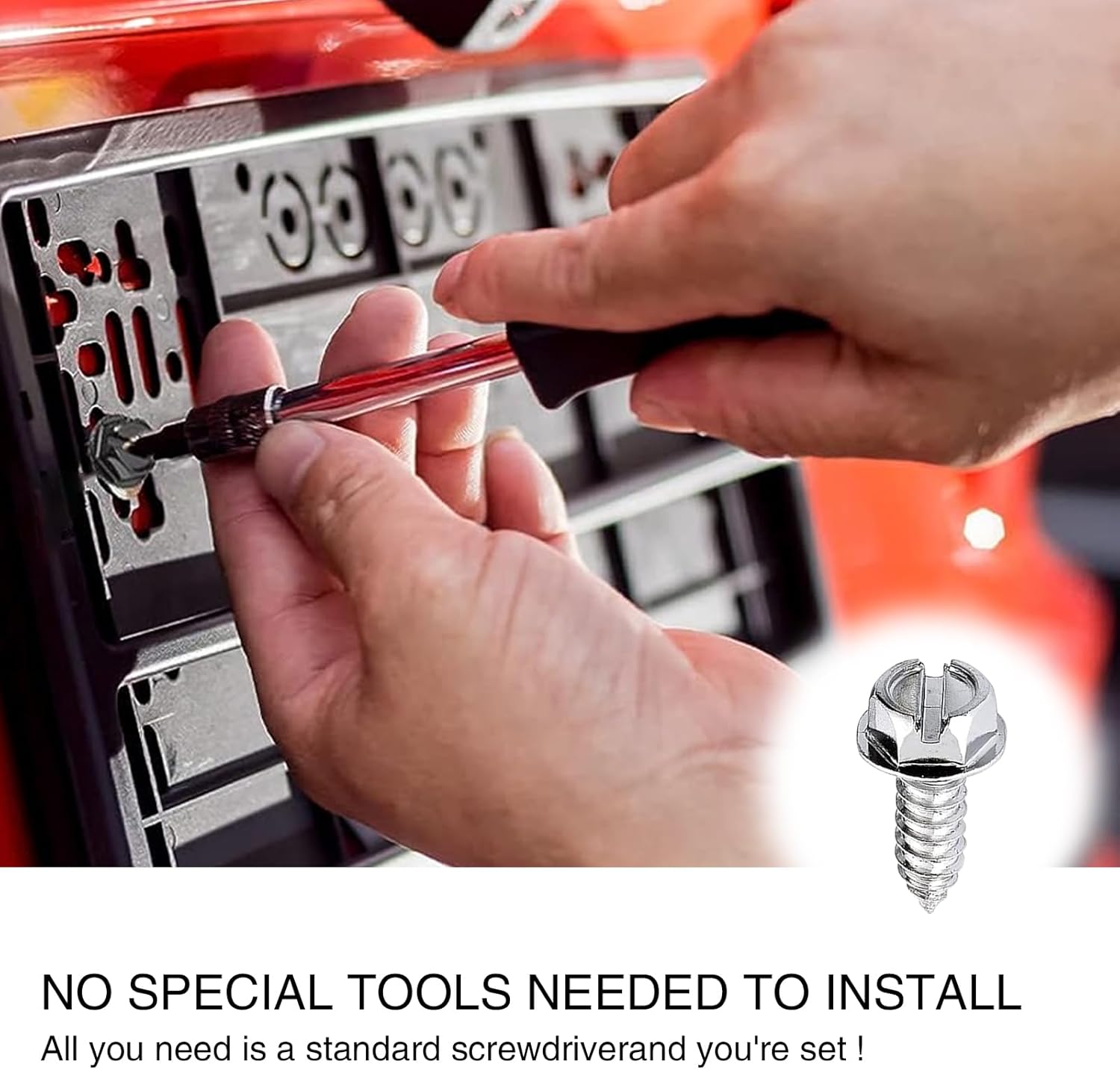 8 tornillos para placa de automóvil, tornillos de acero inoxidable, pernos de matrícula de vehículos, kit de cierre de tornillo automotriz,
