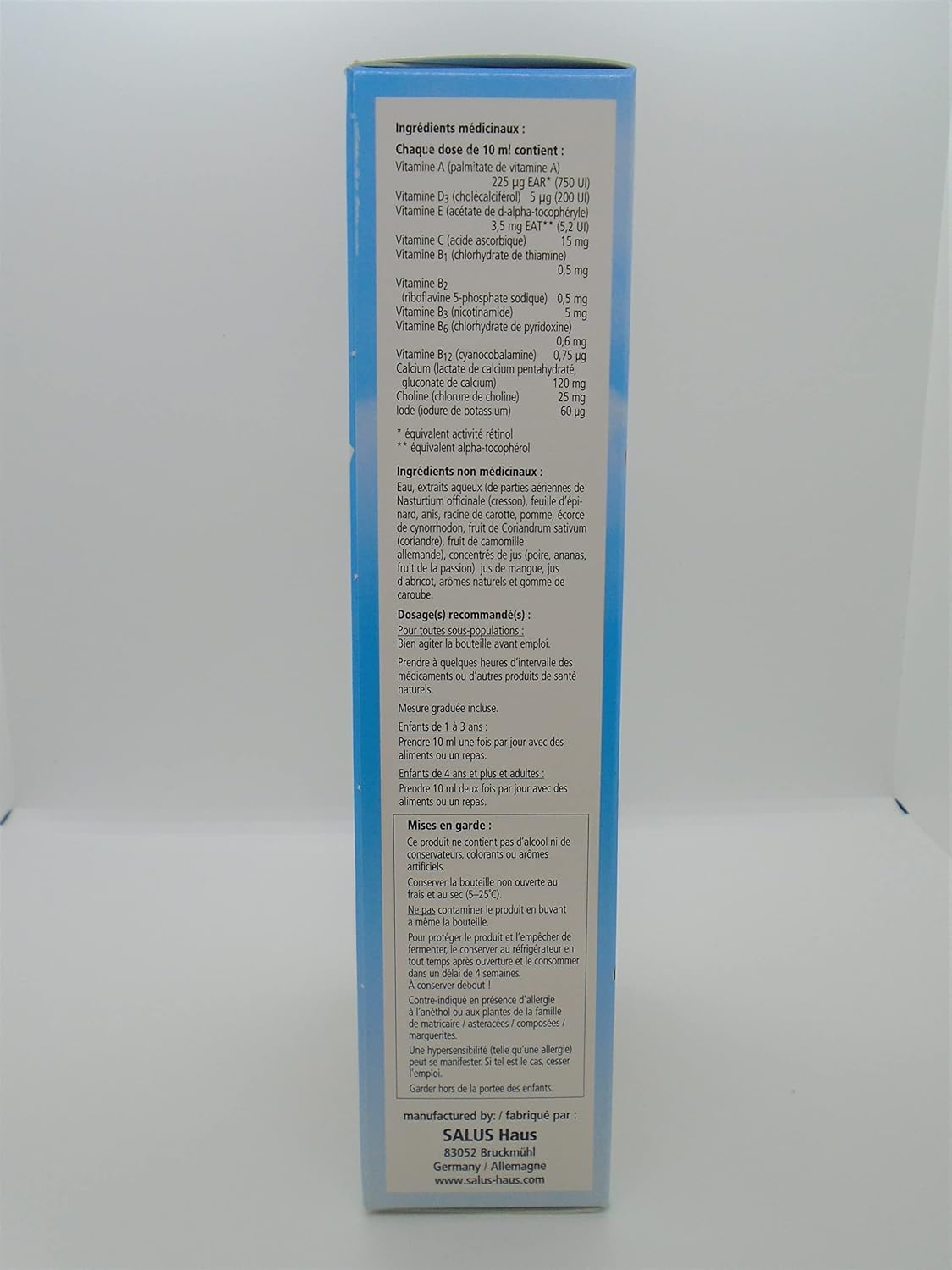 SALUS Multivitamínico líquido Kindervital para niños (16.9 fl oz)