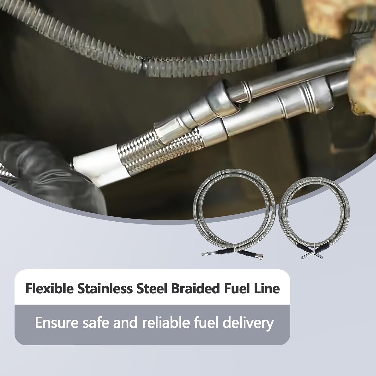 La línea de combustible trenzada de acero inoxidable flexible se adapta a modelos seleccionados de Chevy y GMC que reemplaza 819-846