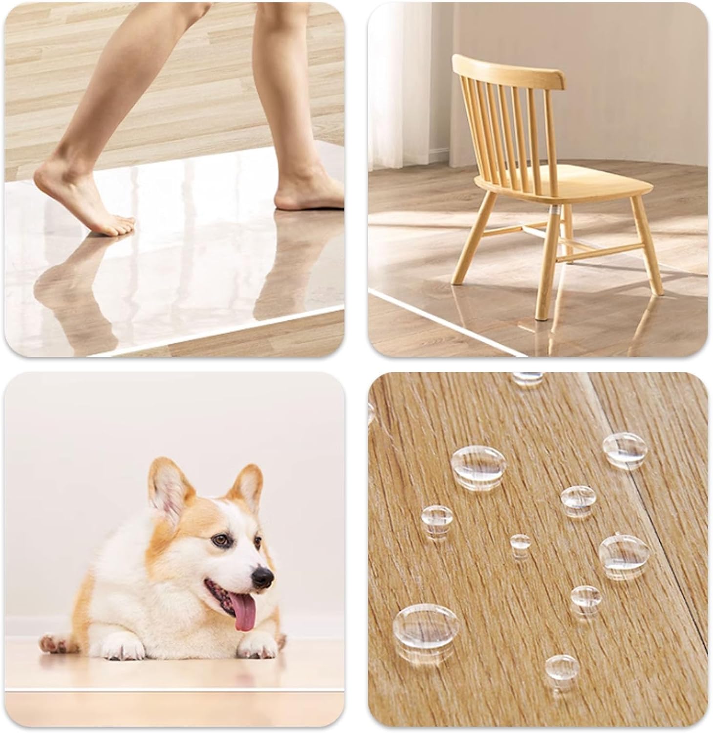 Tapete para silla de oficina para suelo de baldosas de cerámica, protector de suelo de oficina para madera dura, alfombrilla de silla transparente