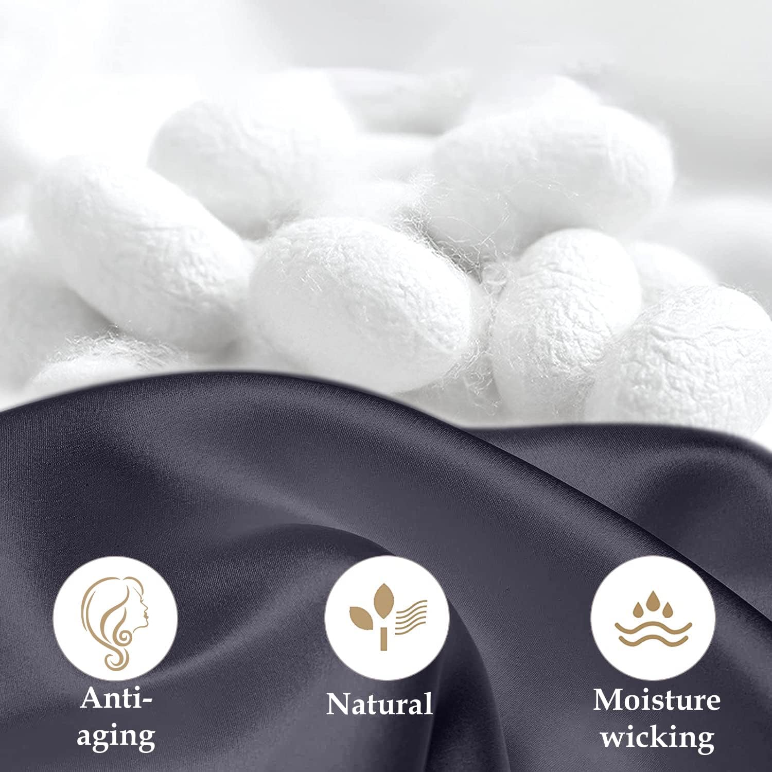 INSSL – Funda de almohada de seda de morera para mujeres, para cabello y piel, te mantiene cómoda y transpirable durante el sueño (tamaño estándar,