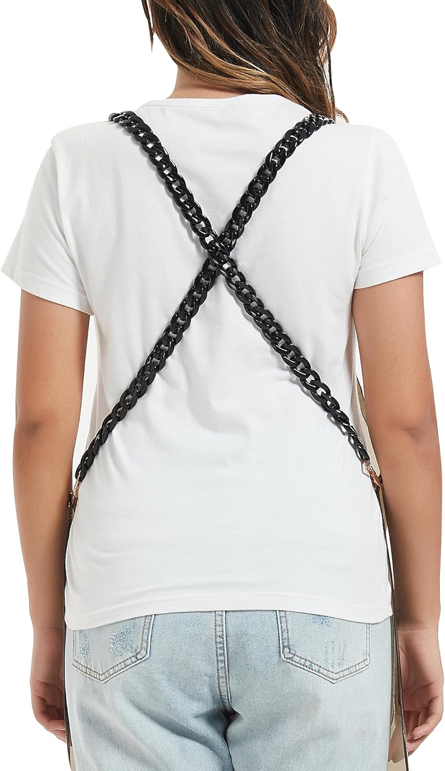 Delantal de peluquero con bolsillo, delantal transparente impermeable, talla única, cadenas ajustables