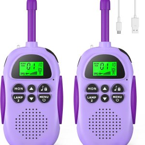 Walkie Talkies para niños, paquete de 2 walkie talkies recargables para niños, regalo para niños de 3 a 12 años, 22 canales de radio de 2 vías para Walkie Talkies para niños, paquete de 2 walkie talkies recargables para niños, regalo para niños de 3 a 12 años, 22 canales de radio de 2 vías para