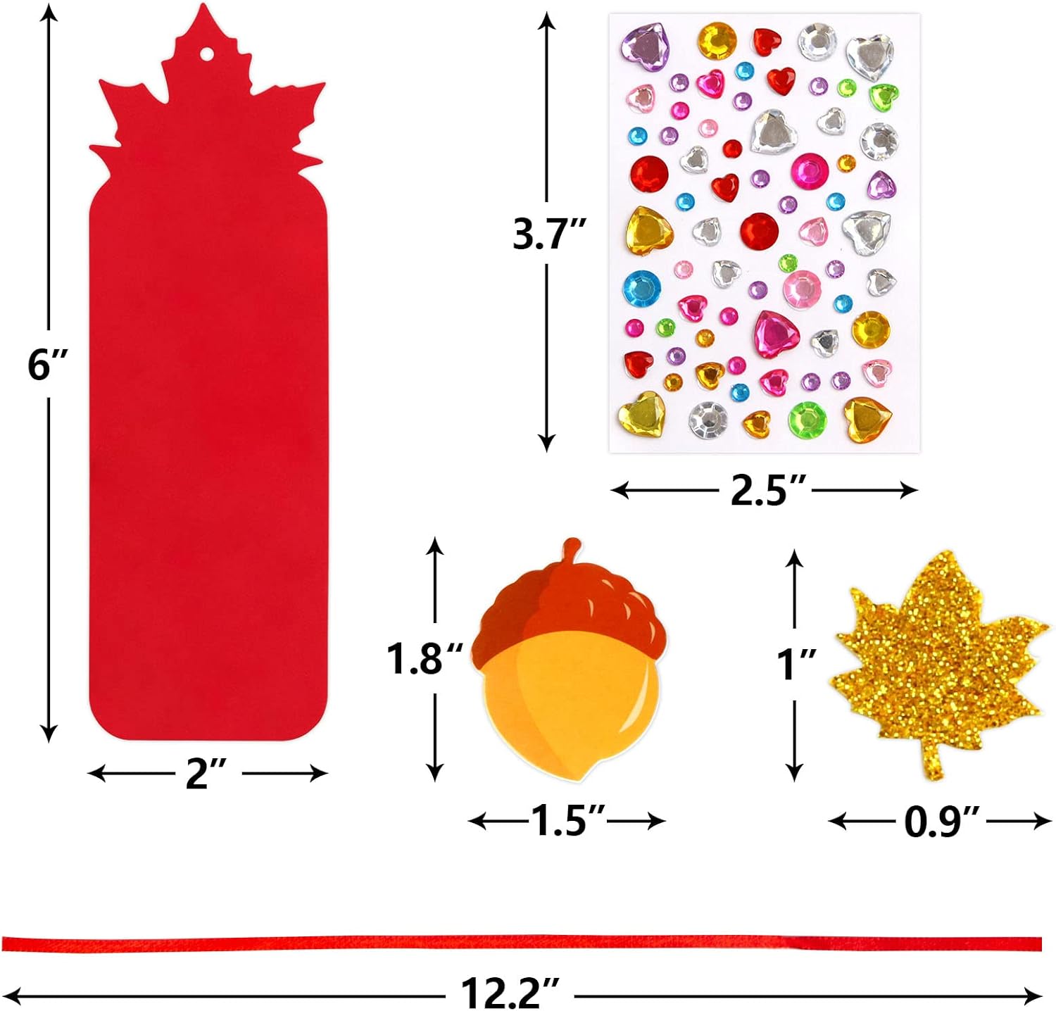 Fall Bookmark Craft Kits Thanksgiving Foam Crafts for Kids Leaf Foam Stickers Autumn Classroom Activities 36 Sets