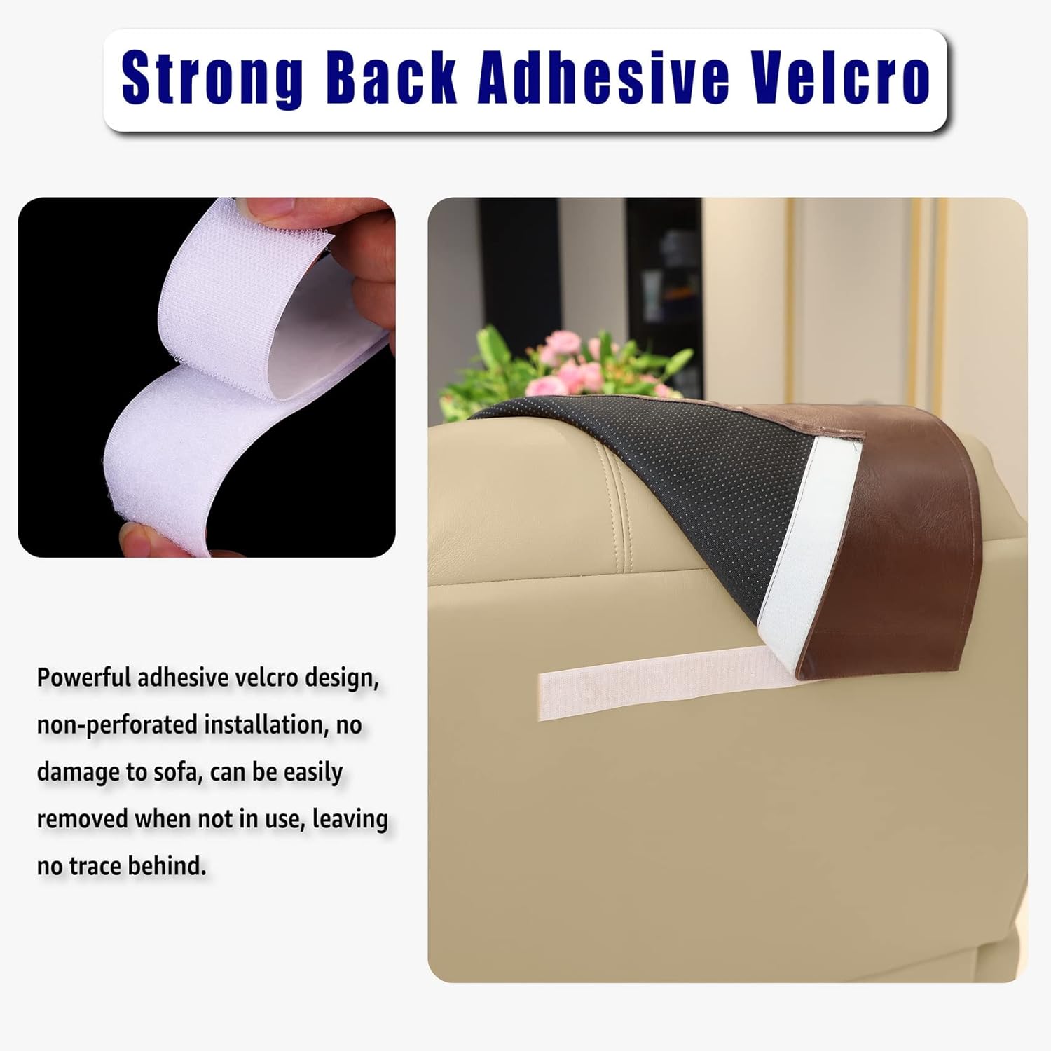 AmazeCov Funda antideslizante para reposacabezas de muebles, protector de reposacabezas de piel sintética para silla reclinable, funda protectora de