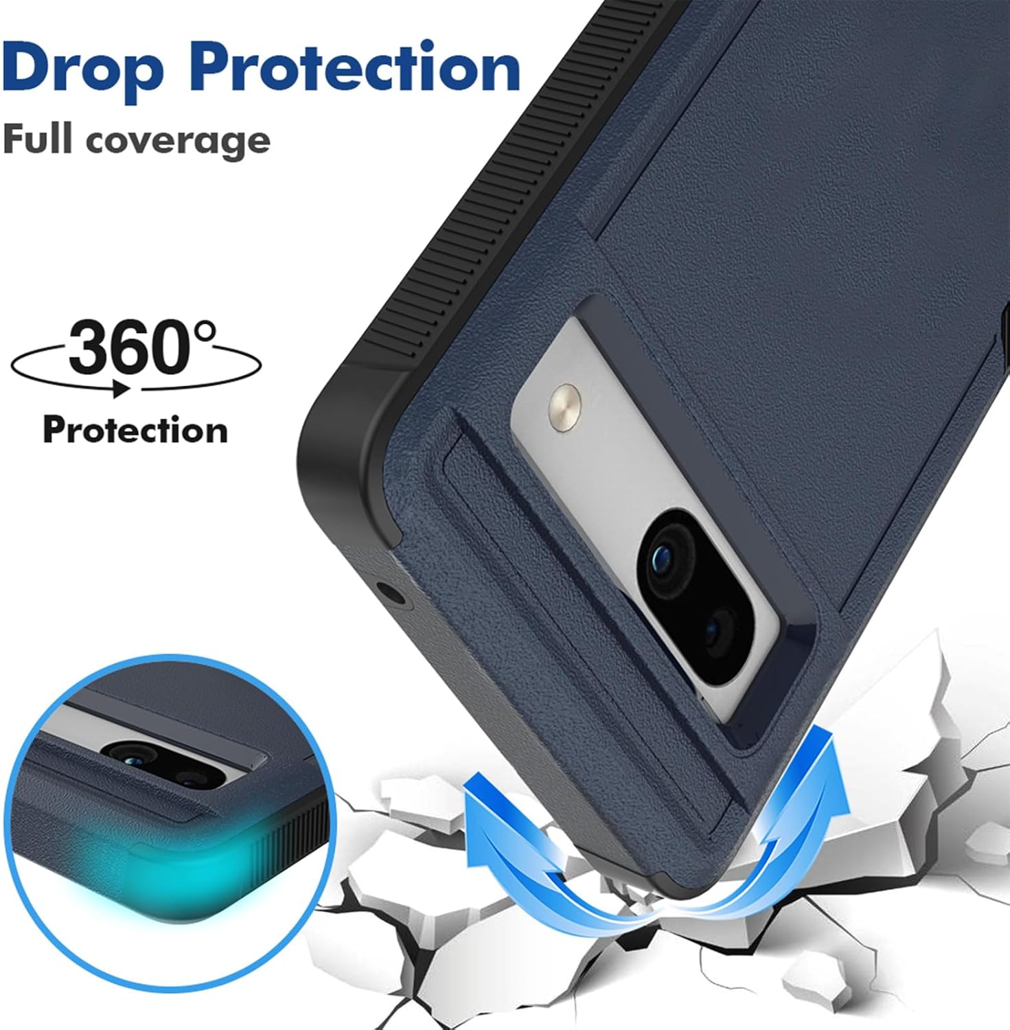 Funda para Google Pixel 7A, funda de teléfono Dual Guard Pixel 7a, capa trasera, rígida, silicona híbrida, a prueba de golpes, funda protectora de
