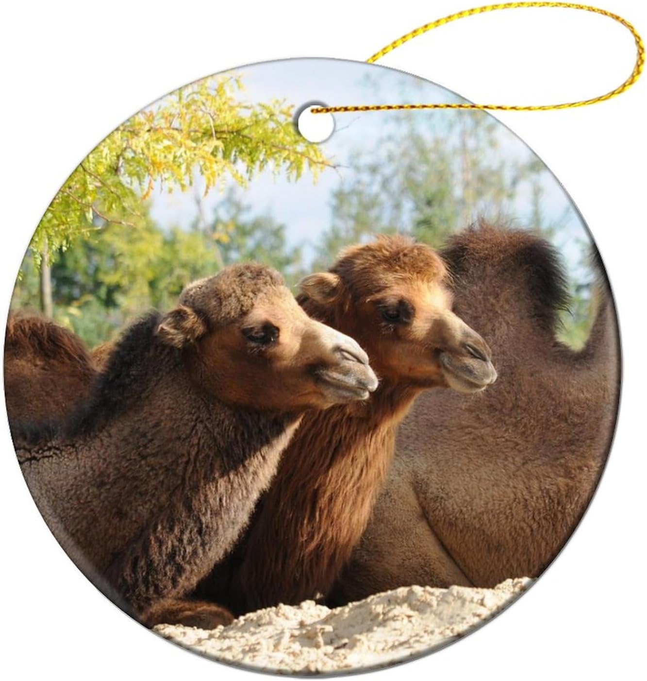 Adornos colgantes de Navidad, adornos de camello de animales silvestres, recuerdo festivo de cerámica, relleno de calcetín de Navidad para tío,