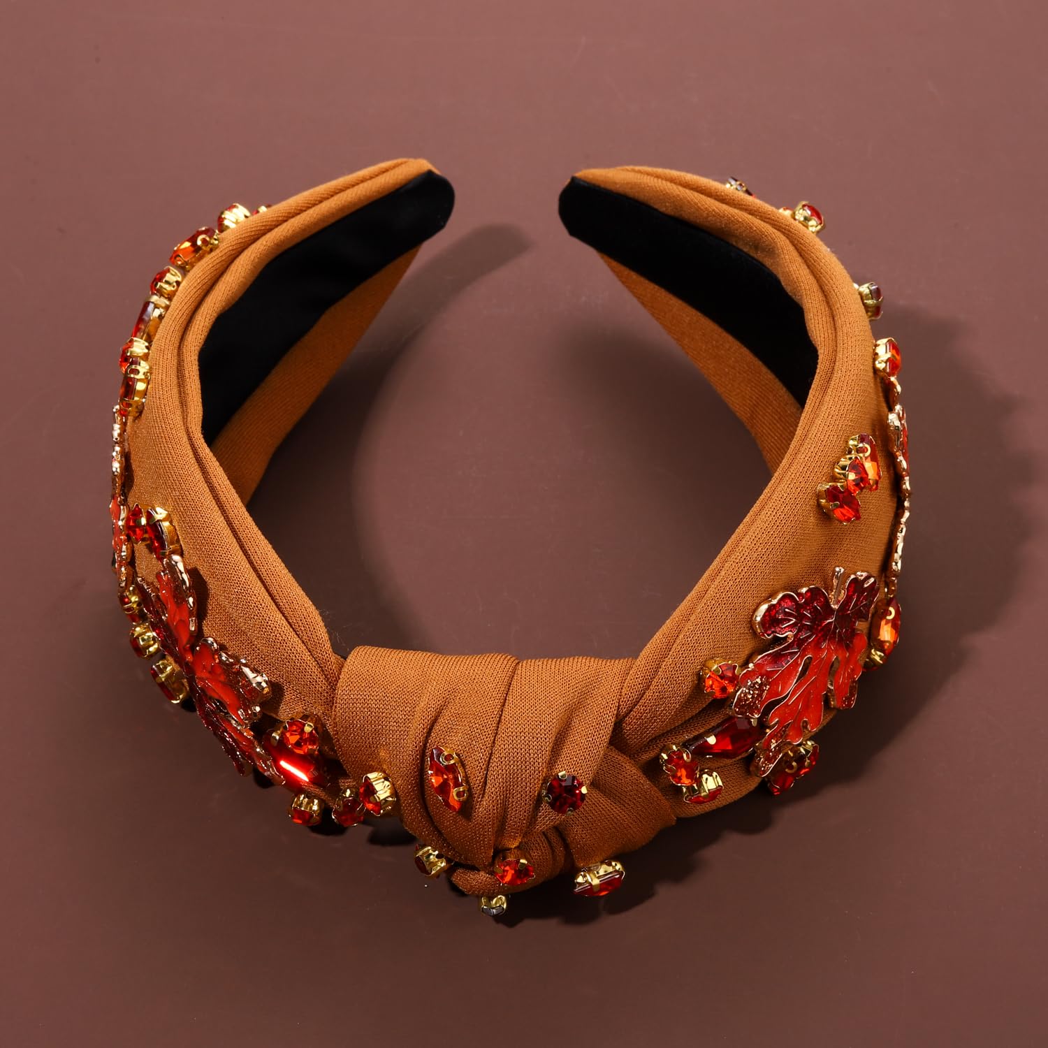 NVENF Diadema de Acción de Gracias para mujer, con cuentas de pavo, accesorios de otoño, diadema con perlas y diamantes de imitación, diadema