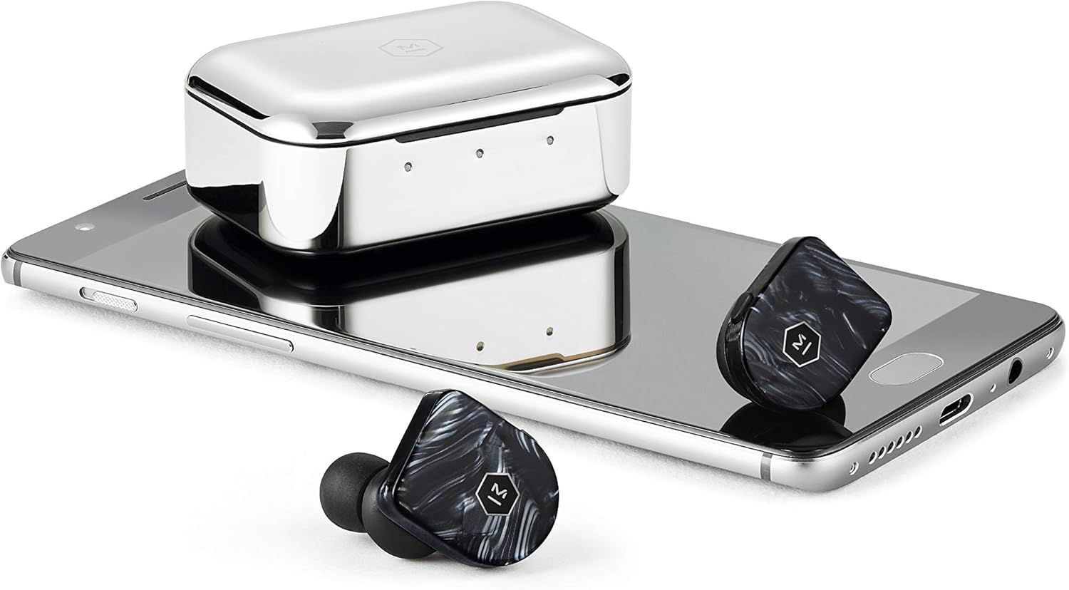 Master & Dynamic MW07 Plus – Auriculares inalámbricos verdaderos, cancelación de ruido con micrófono Bluetooth, auriculares intrauditivos ligeros,