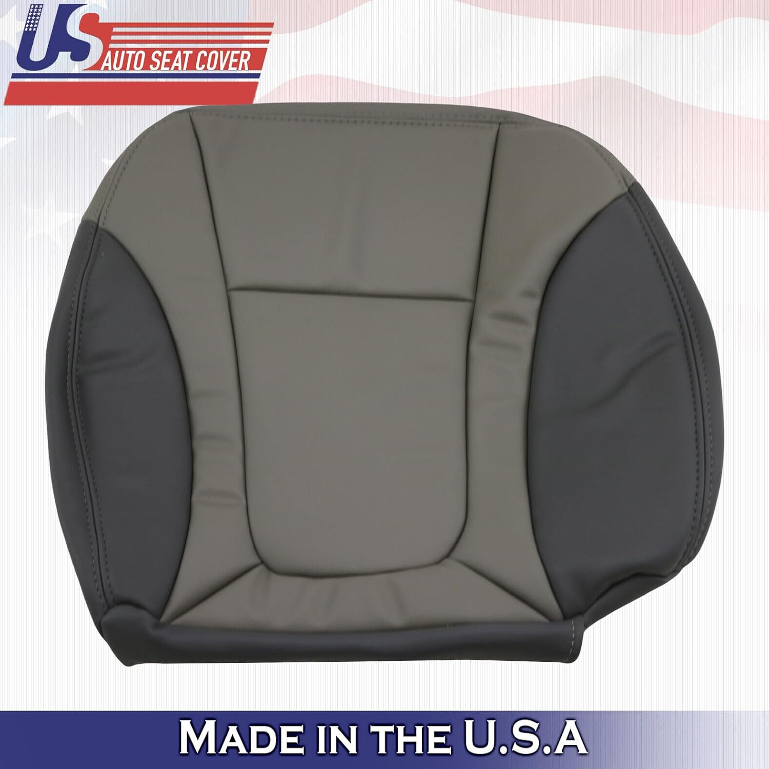 U.S.AutoSeat- Funda compatible con Chevy Trailblazer 2002 a 2004, parte inferior delantera de piel, 2 tonos, gris