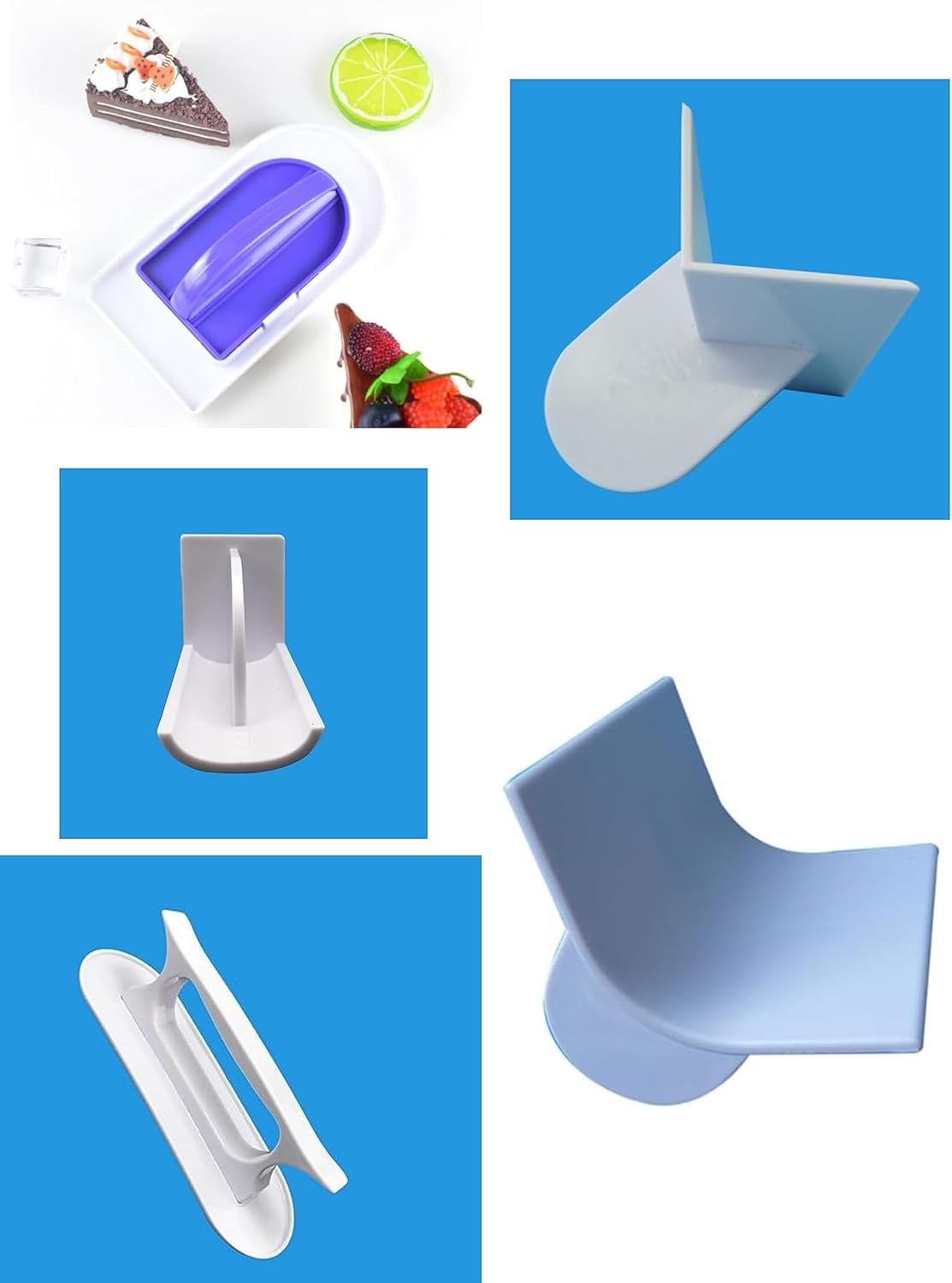 Fondant – Pulidor de glaseado más suave para decoración de tartas, herramienta de paleta de raspador Sugarcraft (5 piezas)