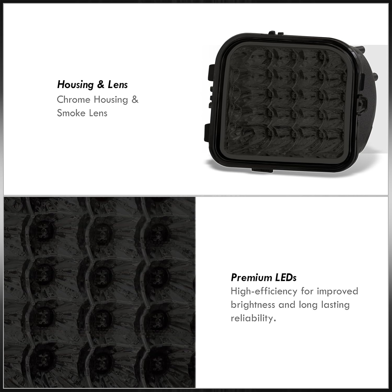 AJP Distributors Lentes ahumadas LED ámbar intermitentes luces parachoques esquina estacionamiento lámparas conjunto conjunto izquierda derecha