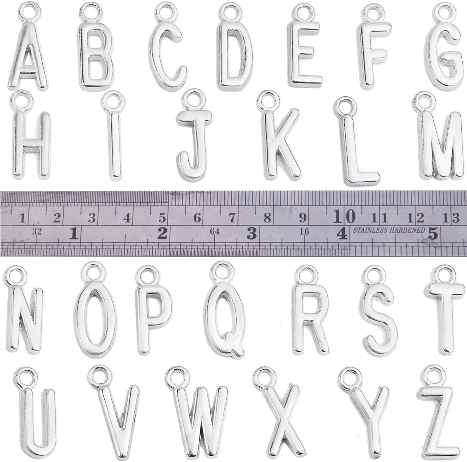 104 piezas (4 juegos) de aleación de letras del alfabeto, colgantes de letras iniciales de la A a la Z, accesorios para decoración de manualidades,