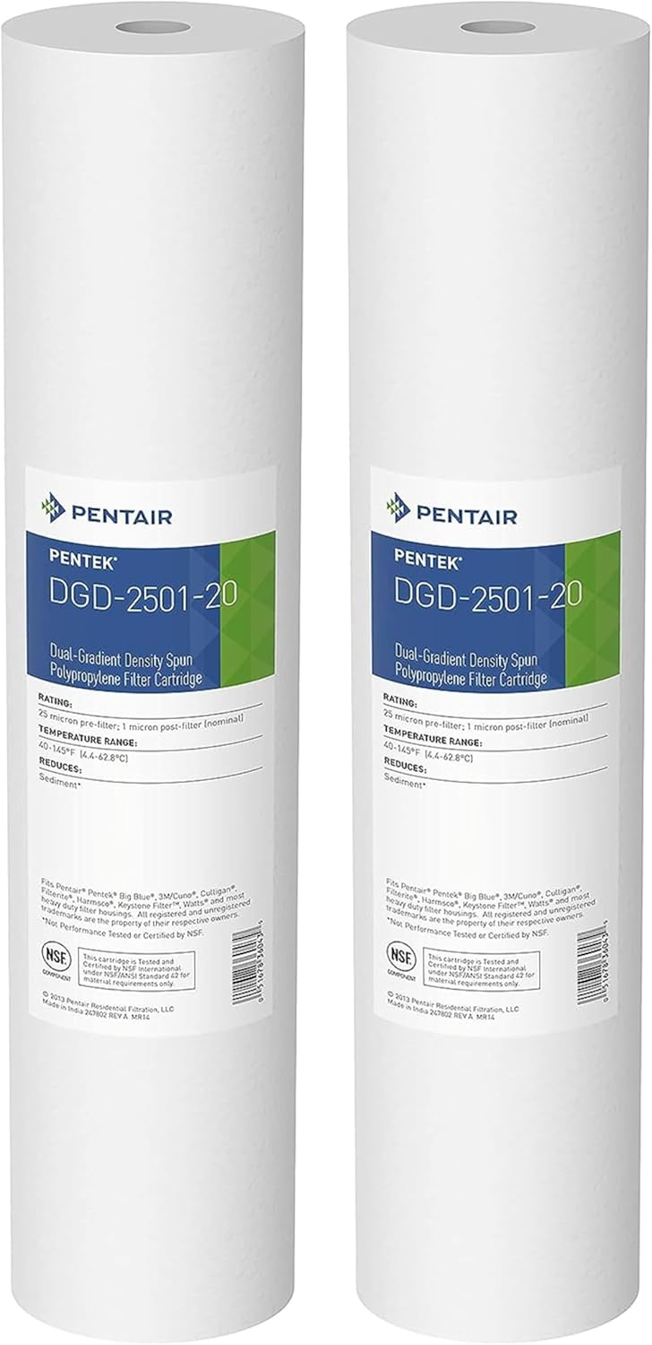 Pentair Pentek DGD-2501-20 – Filtro de agua azul grande, repuesto de cartucho de filtro de sedimentos de 20 pulgadas para toda la casa,