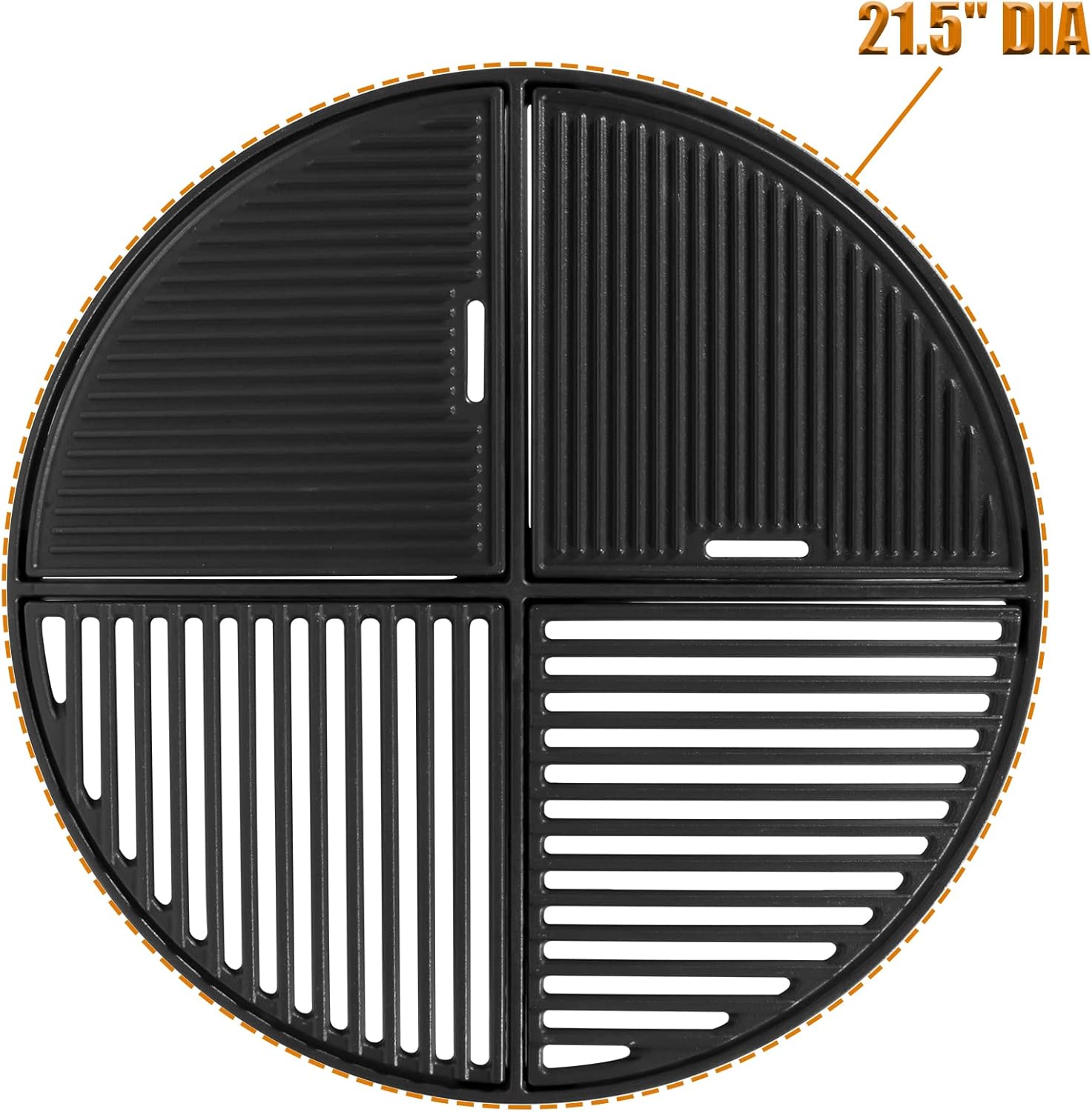 Rejilla redonda de hierro fundido para accesorios Weber Kettle 8837, parrillas Weber de carbón de 22.5 pulgadas, parrilla Weber Master Touch de 22