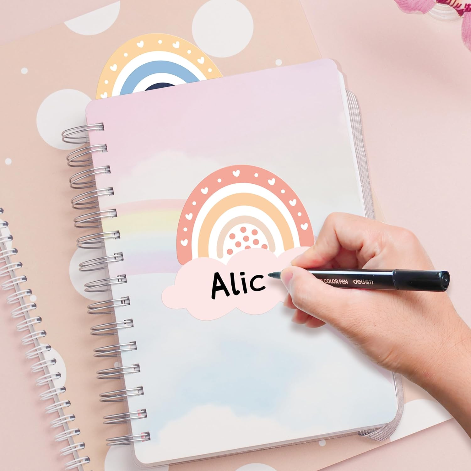 192 etiquetas de nombre de arco iris bohemias, placas de nombre de arco iris, etiquetas autoadhesivas para tablón de anuncios de aula, actividades