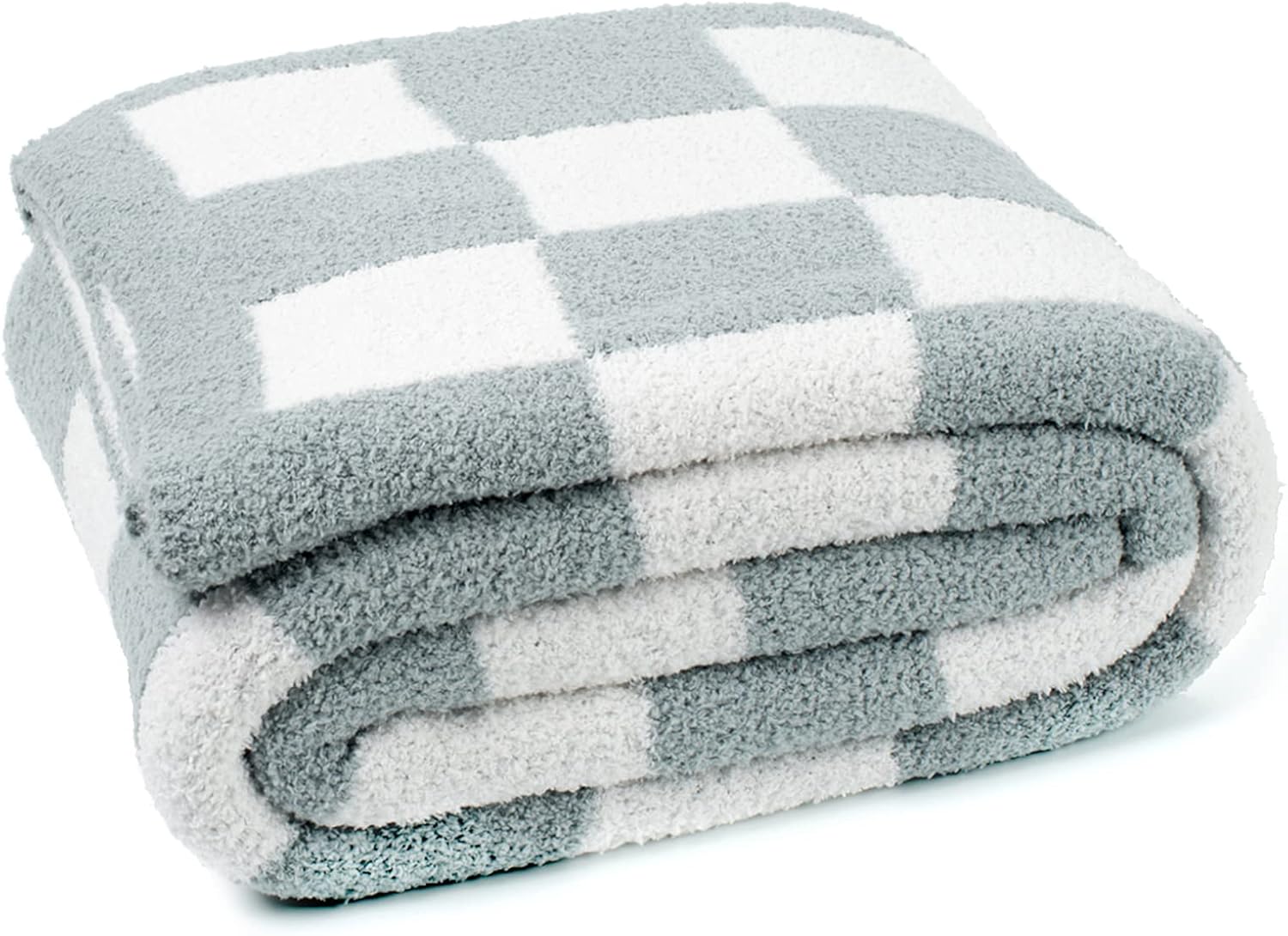 Manta a cuadros súper suave, ligera, mullida y esponjosa, de microfibra reversible de tablero de ajedrez, decoración cálida y acogedora para el