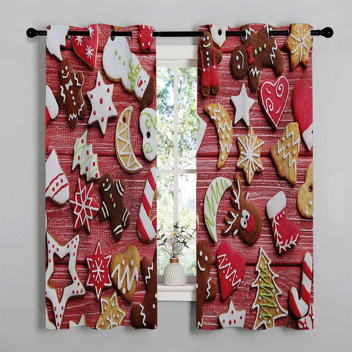 YANFENQI Cortinas modernas de hombre de jengibre con ojales, cortinas cortas para puerta de garaje, cortinas para Ventanas de Cuarto de 63 pulgadas