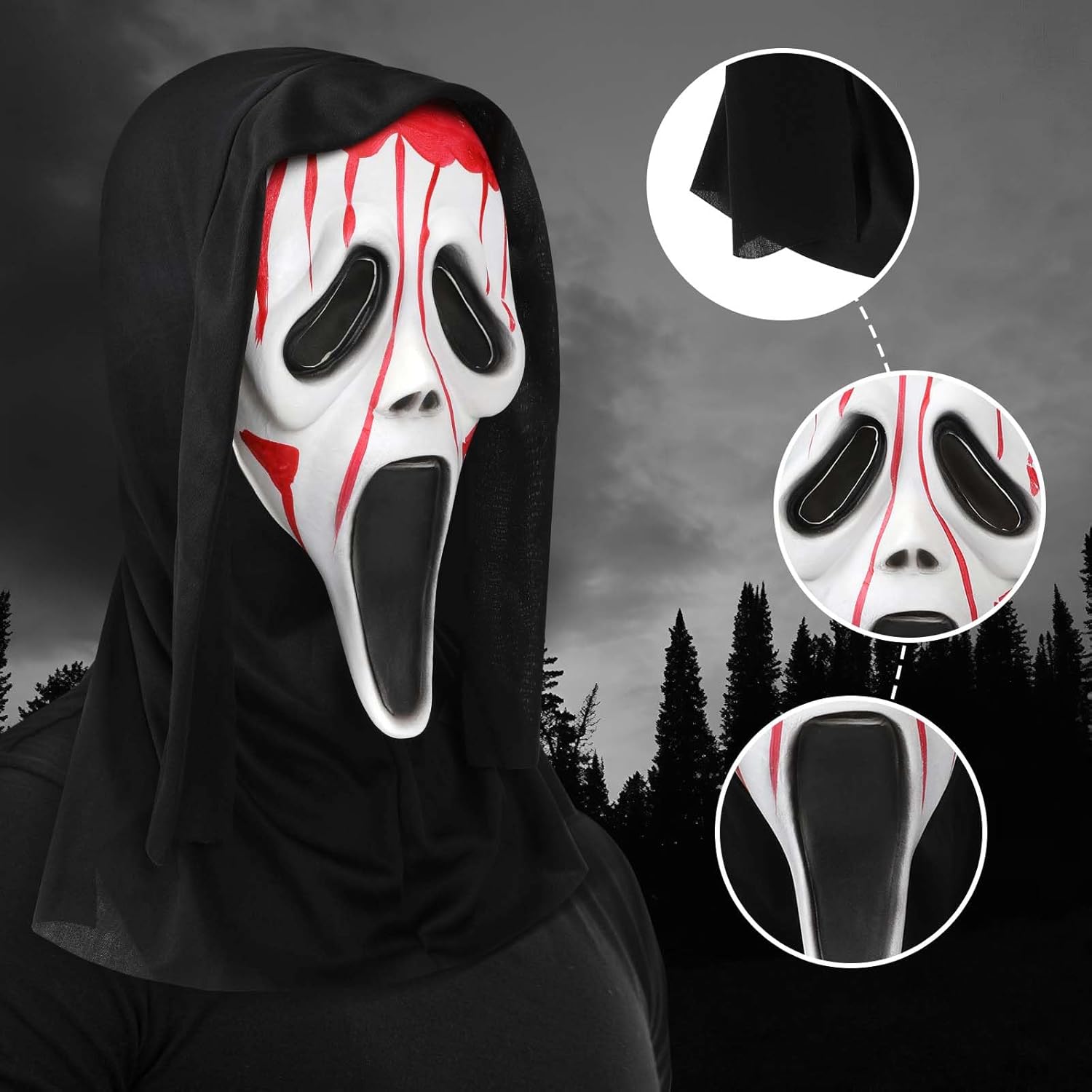 Máscaras de terror de Halloween, máscaras de terror, disfraces de terror, juegos de rol de terror de Halloween, divertidas máscaras de látex de