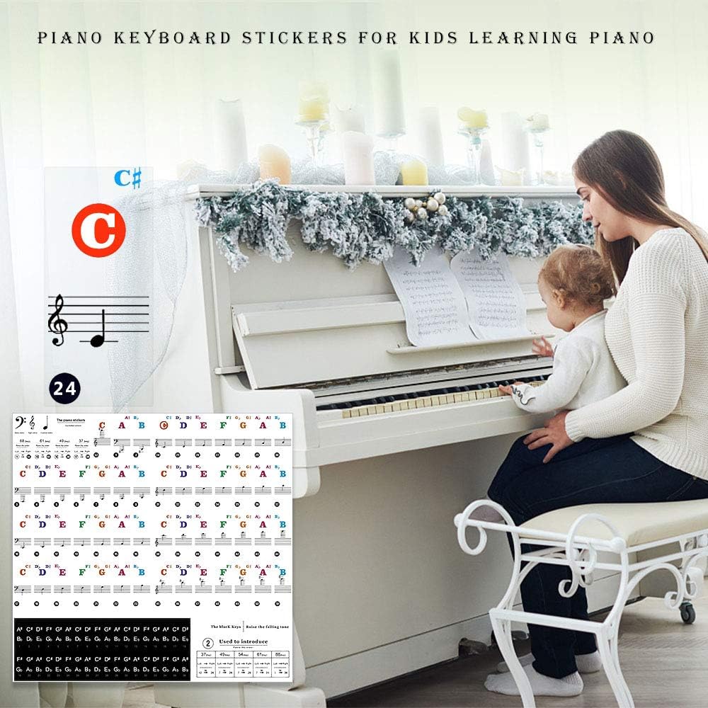 Pegatinas para teclado de piano 88614937 teclas (multicolor)