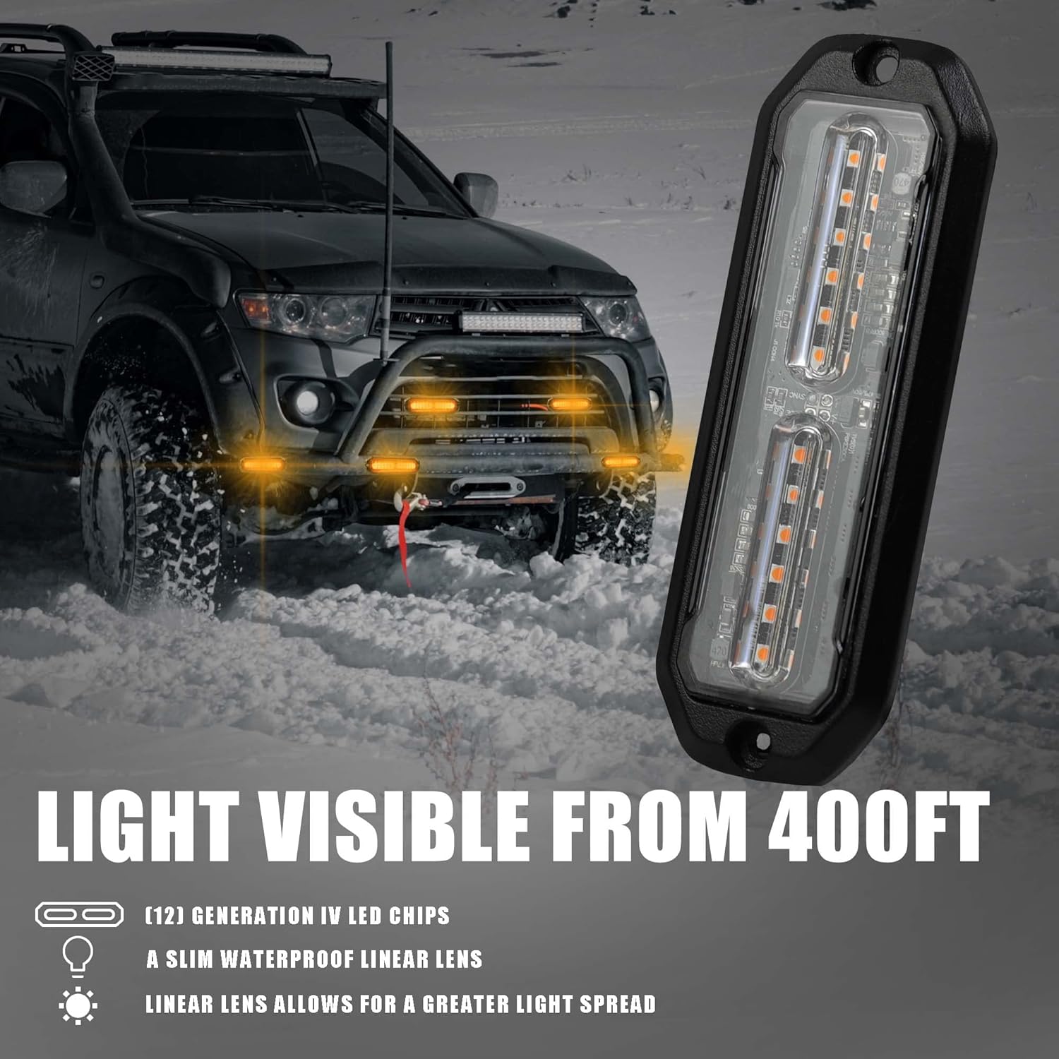 Luces de emergencia para vehículos, Kit de luces estroboscópicas de emergencia de montaje en superficie de la parrilla de la luz de la parrilla de