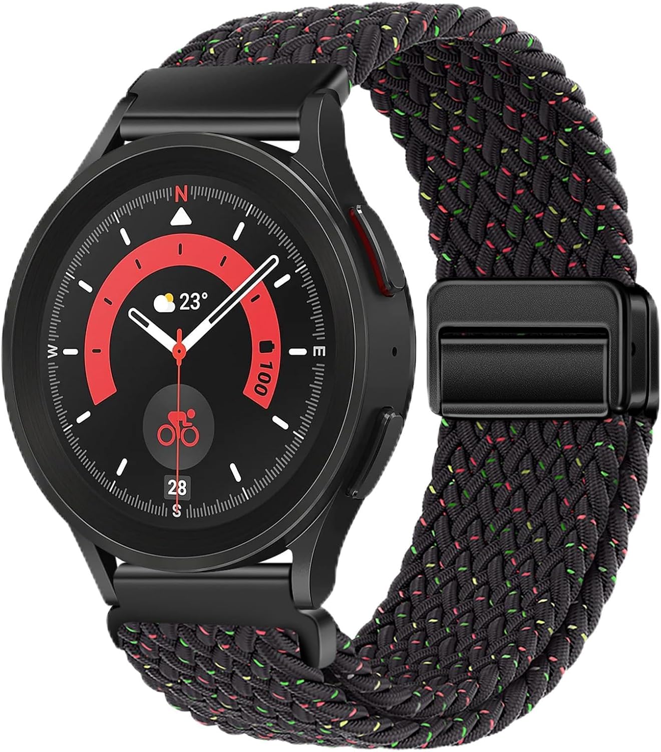 Correa elástica trenzada compatible con Samsung Galaxy Watch 4 5 Pro 6 Band 1.575 in 1.732 in 1.772 inWatch 6 Classic 1.693 in 1.850 inWatch 4
