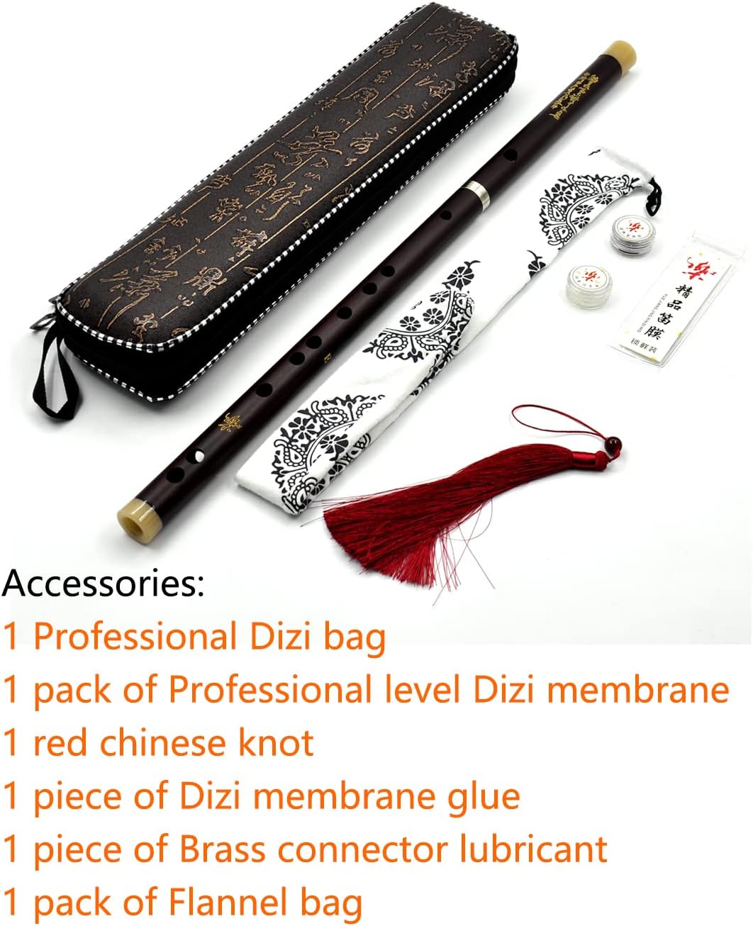 Flauta china C key Dizi para principiantes Instrumento chino tradicional con membrana gratuita y pegamento Set (marca original NICOSHINE)
