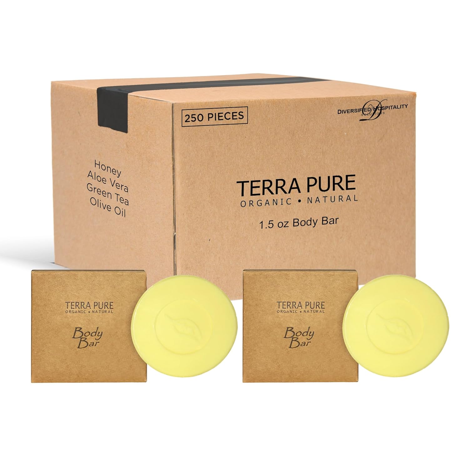 Terra Pure Jabón en barra, comodidades de hotel tamaño viaje, 1.5 oz (paquete de 250)