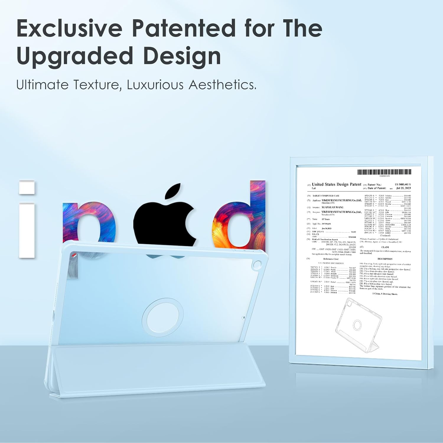 DTTOCASE – Funda para iPad de 9, 8 y 7 generación de 10.2 pulgadas (202120202019), parte trasera mate, funda de marco de TPU soporte para lápiz