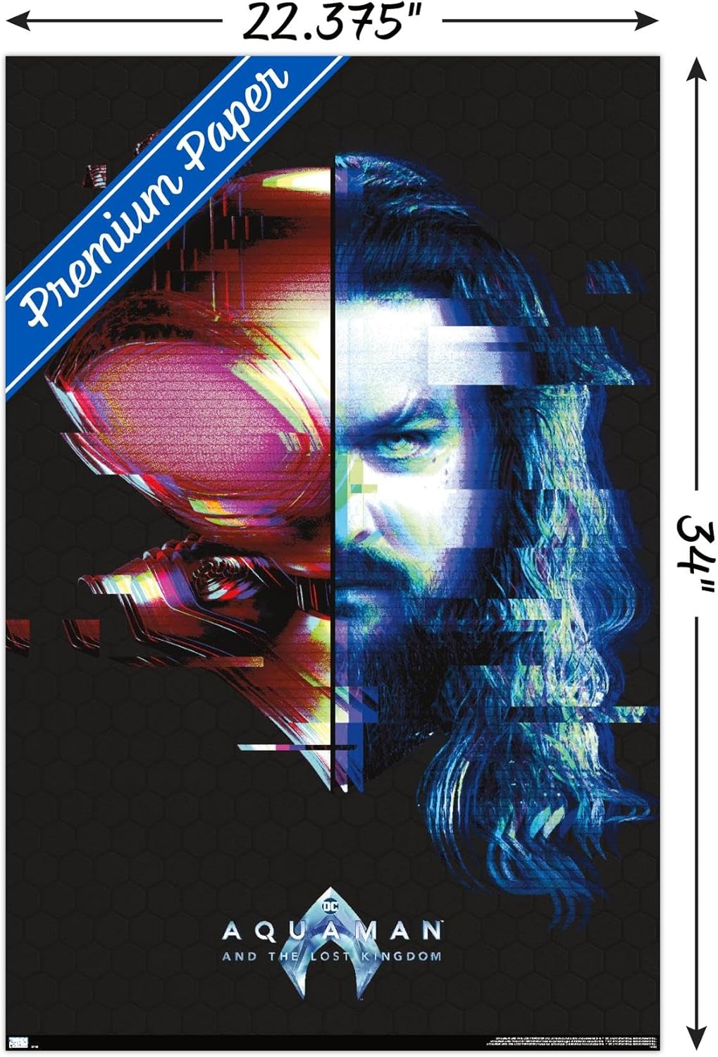 Trends International DC Comics Movie Aquaman y el Reino Perdido – Póster de pared Faceoff, 22.37 x 34.00 pulgadas, póster premium y paquete de
