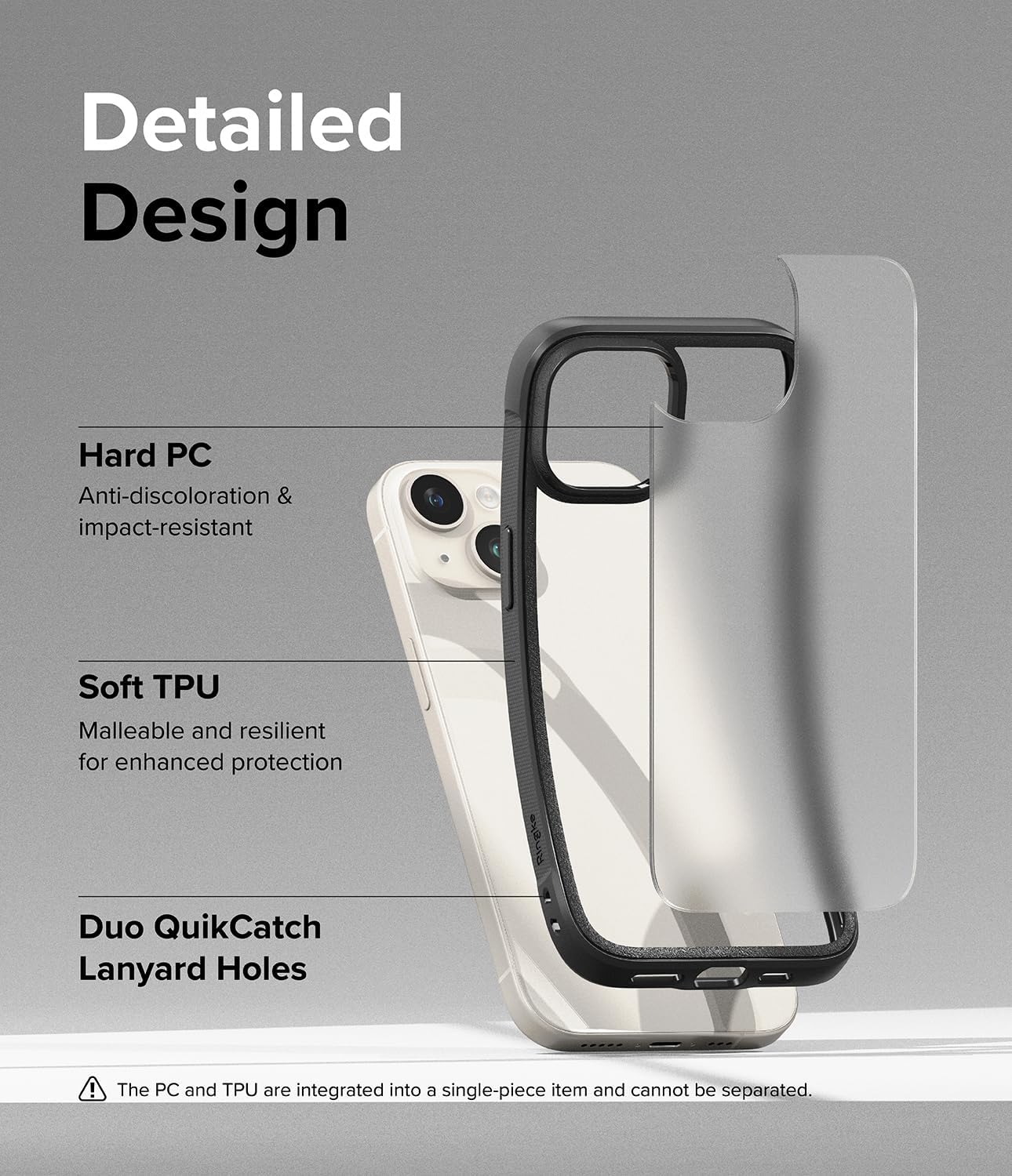 Ringke Fusion Bold No más decoloración Compatible con iPhone 15, tecnología antihuellas dactilares que evita manchas grasas, revestimiento