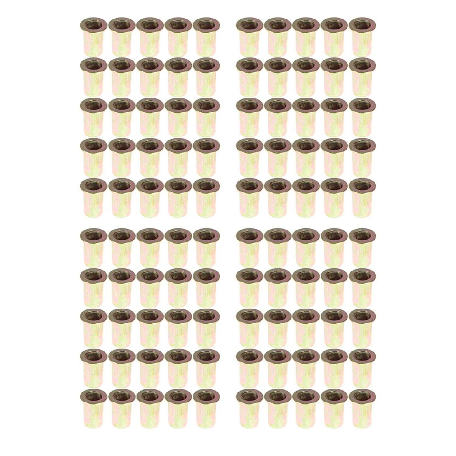Timunr 100 piezas M6 Kit de tuercas remachadoras Kit surtido de tuercas de remache cabeza plana roscada tuerca de inserción