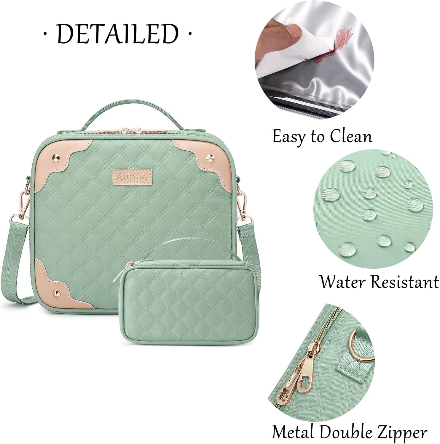 Bolsa de maquillaje de viaje, bolsa de cosméticos con estuche organizador de maquillaje pequeño, bolsa de maquillaje grande para mujeres, bolso para