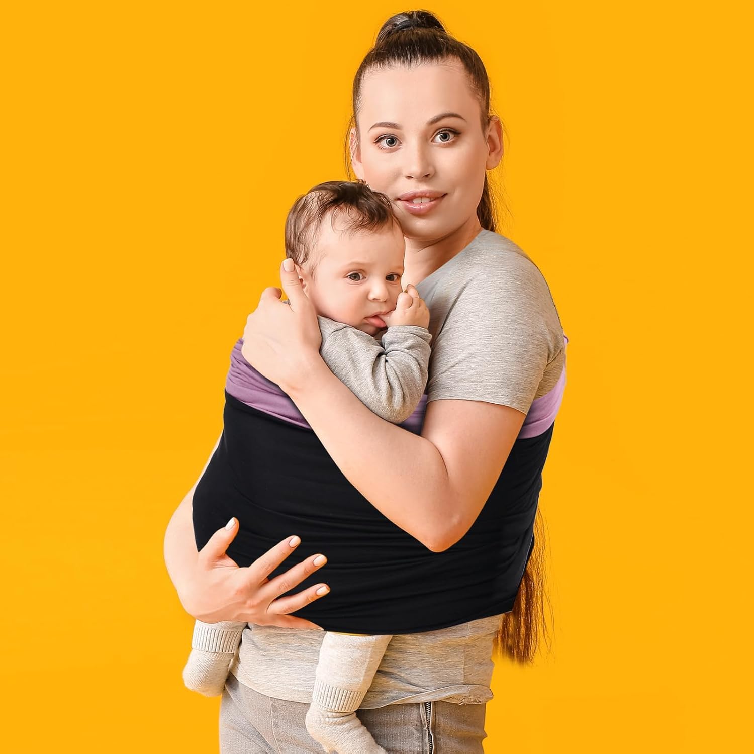TKKOK Portabebés, unisex, ligero y ultrasuave, fácil de llevar, perfecto para niños recién nacidos, ciruelanegro