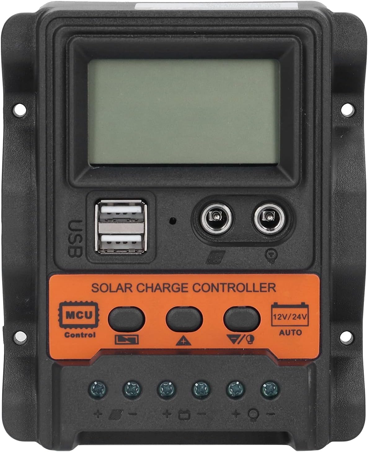 Controlador solar LCD, controlador de carga solar de 12 V a 24 V, regulador inteligente de batería de panel solar con controladores de carga de