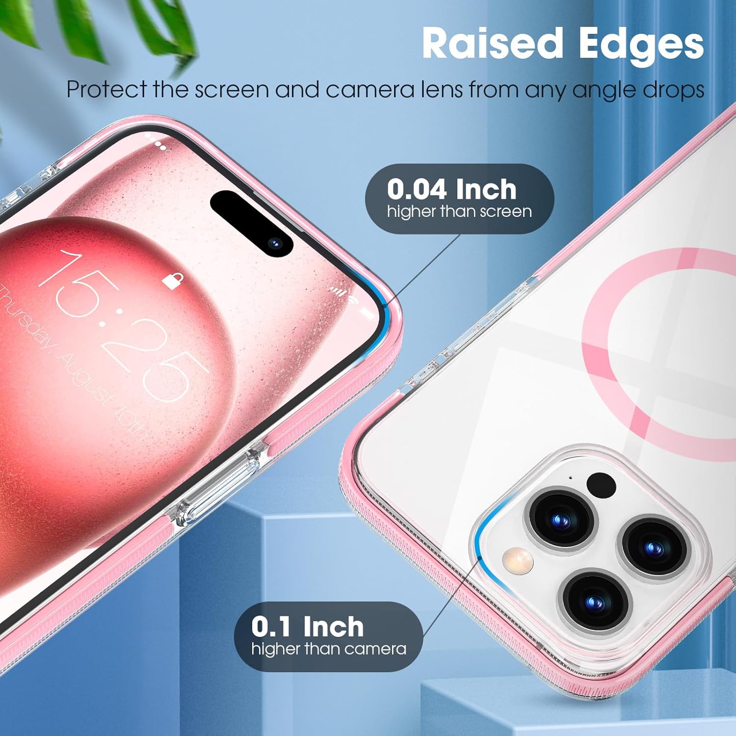 MATEPROX Fundas magnéticas transparentes para iPhone 15 Pro Max, compatibles con MagSafe, transparente, a prueba de golpes, delgada, a prueba de