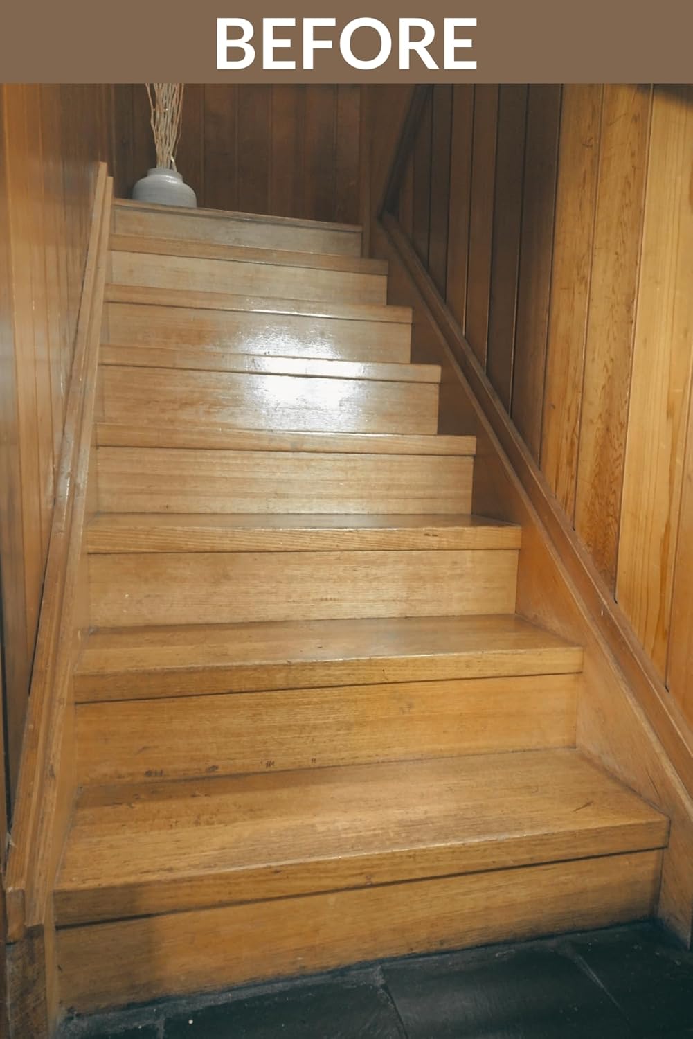 Calcomanías adhesivas para elevadores de escaleras (veta de madera blanca)