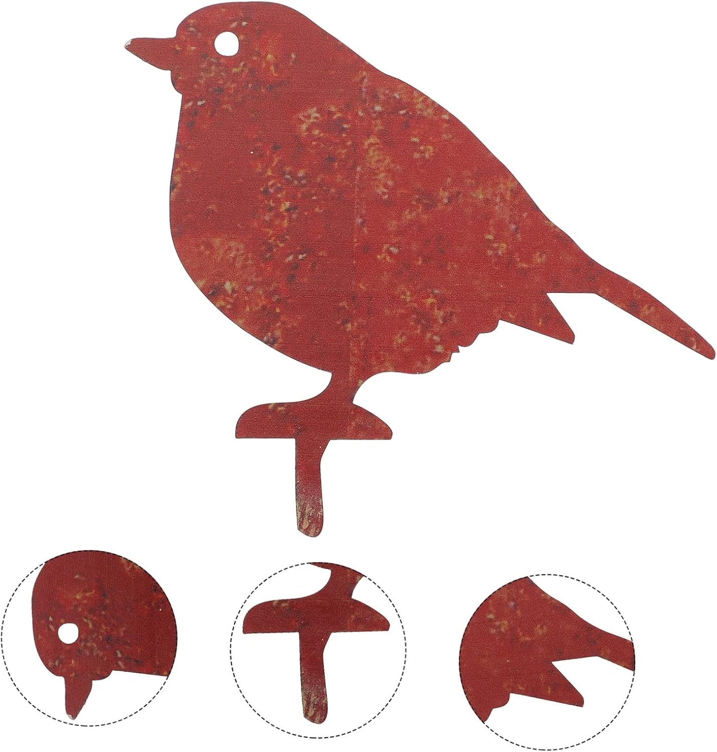 Yardwe Tarjeta de pájaro de hojalata decorativa hoja de hierro el pájaro