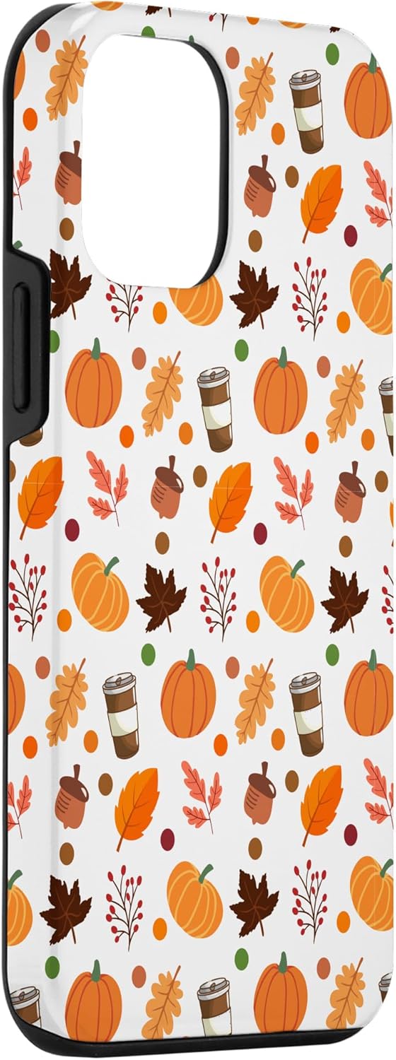 Funda con sensación de otoño para iPhone 12 mini, diseño de calabaza y especias
