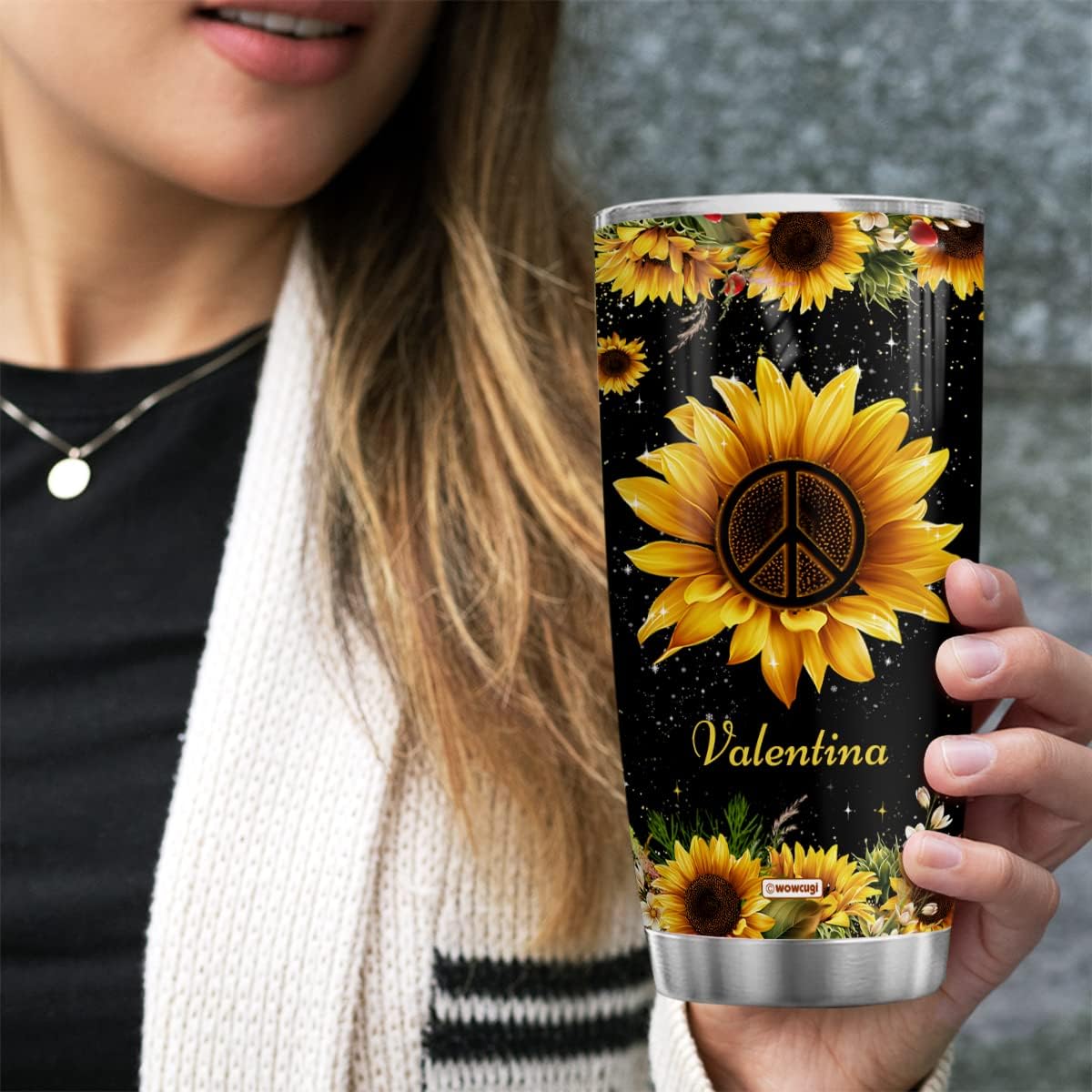 wowcugi Regalos inspiradores para mujeres, vaso personalizado para todos los días, regalos de girasol para niñas, mejores amigas, hermanas, vasos de