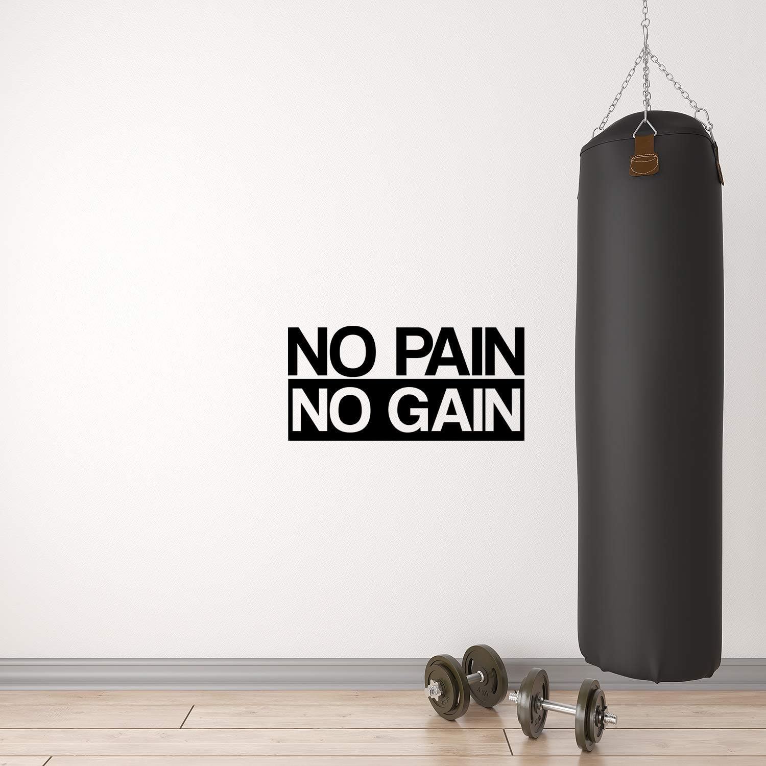 My Vinyl Story  No Pain No Gain  Calcomanía de pared grande motivacional grande para gimnasio en casa, entrenamiento, motivacional, decoración de