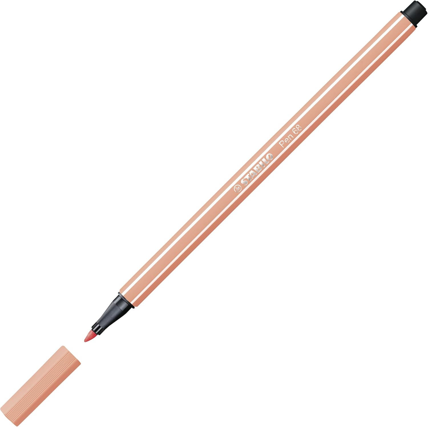 STABILO Bolígrafo de punta de fieltro premium 68 – Billetera de 8 – Tonos pastel