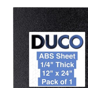 Duco – Hoja de plástico ABS de 14 de pulgada de grosor, 12 x 24 pulgadas, paquete de 1 hoja rígida de ABS con parte delantera de plástico Duco – Hoja de plástico ABS de 14 de pulgada de grosor, 12 x 24 pulgadas, paquete de 1 hoja rígida de ABS con parte delantera de plástico