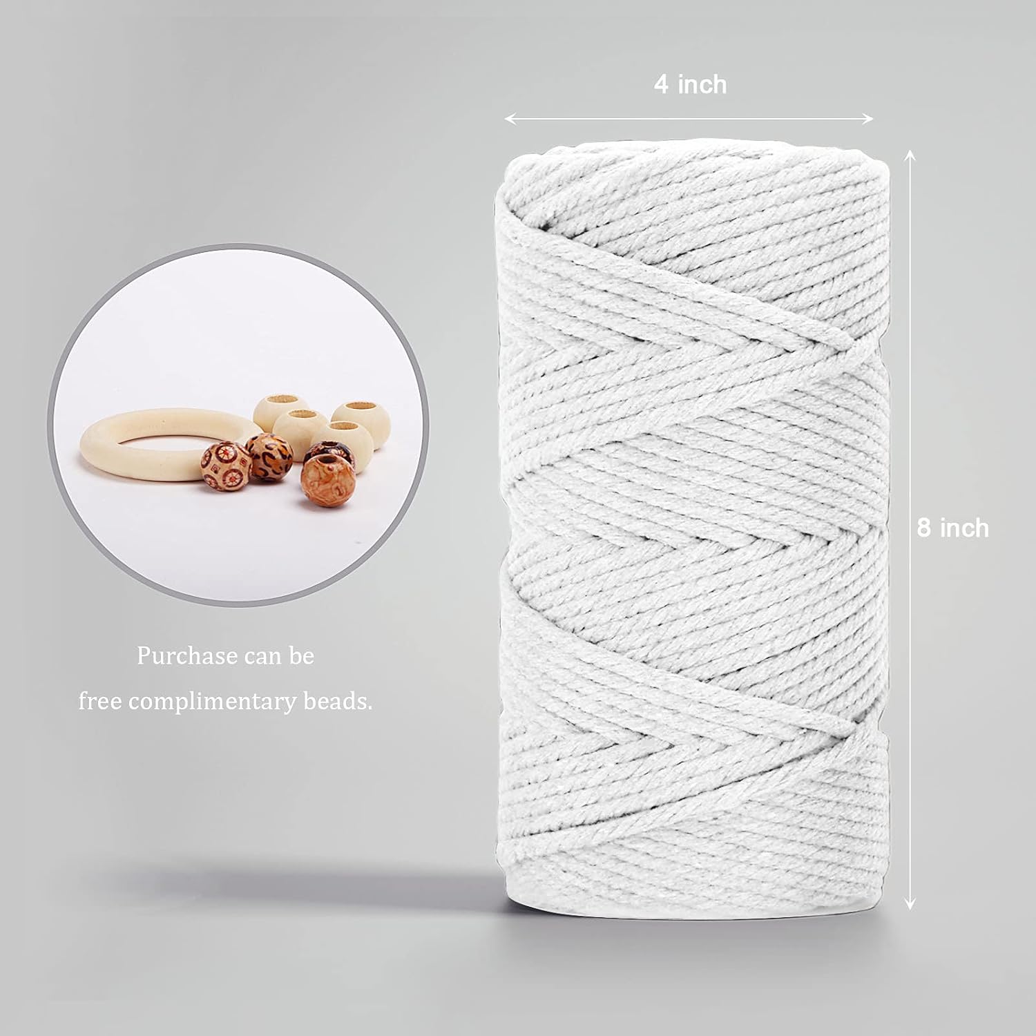 ZUEXT – Cuerda de algodón de macramé de 0.197 in x 109 yardas, 100% natural, hecha a mano, colorida, cuerda de algodón trenzada para colgar en la