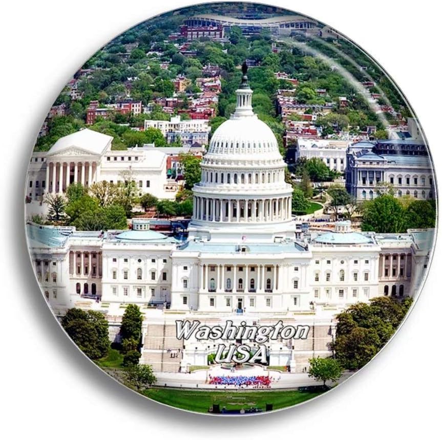 Imán para nevera de Estados Unidos, Estados Unidos, Capitolio, Washington, imanes de vidrio para recuerdos de refrigerador, bonito imán de cristal