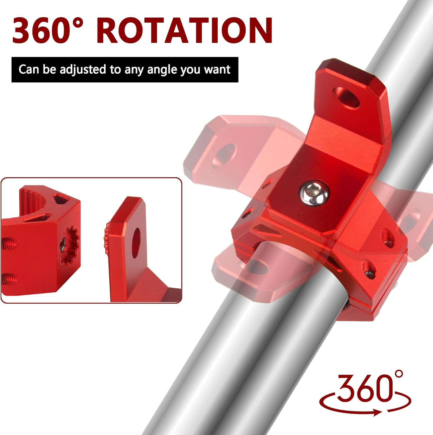 Soporte de luz para látigo UTV, 2 soportes de bandera de luz UTV, abrazaderas giratorias de aleación de aluminio de 360, se adapta perfectamente a