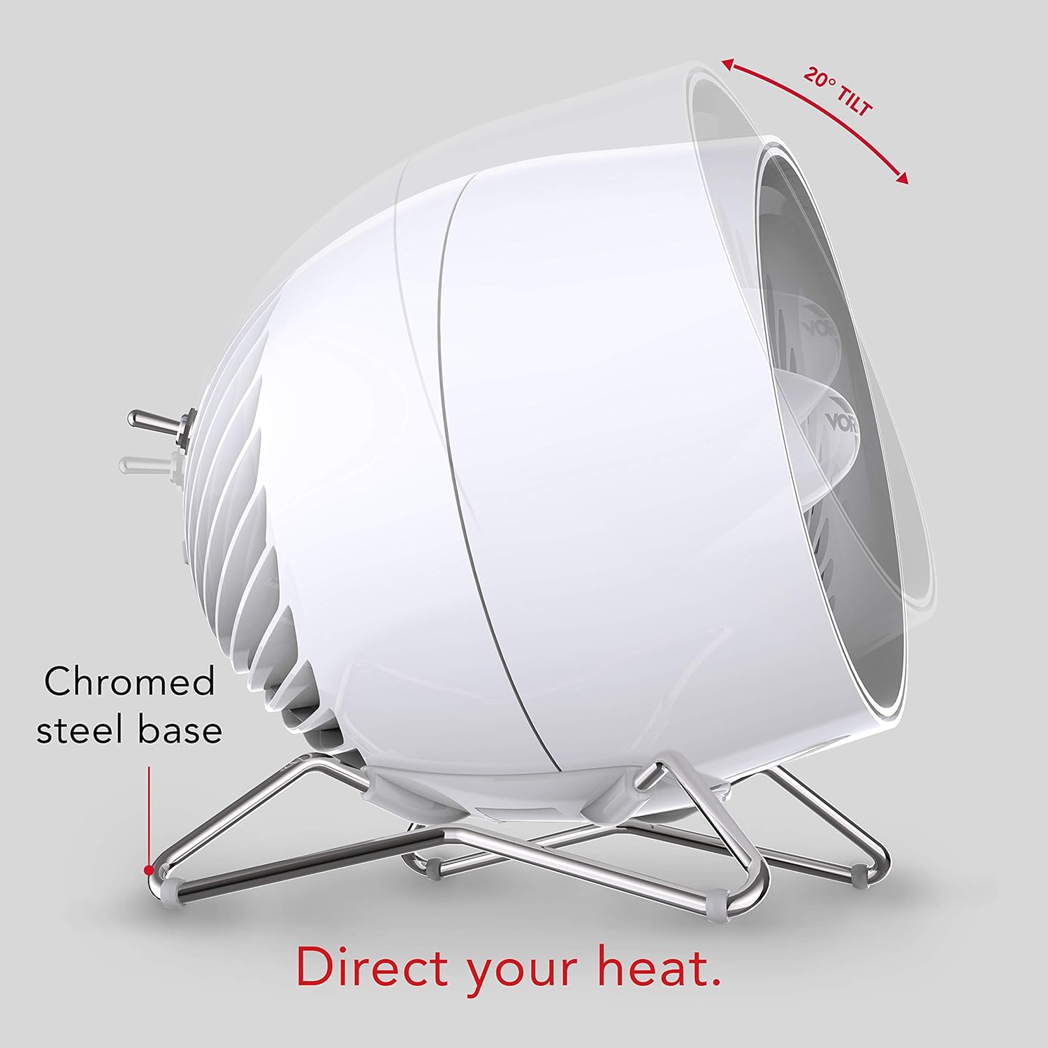 Vornado Pivot Heat – Calentador eléctrico con 20 grados de inclinación, termostato ajustable, características de seguridad avanzadas, para el hogar