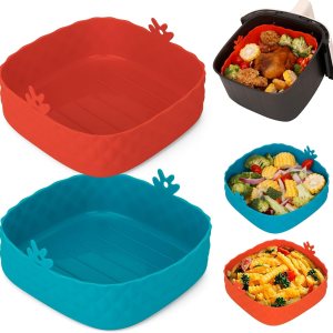 Katbite Forros de silicona para freidora de aire de 8 pulgadas, paquete de 2 unidades con forma de piña, cesta de silicona reutilizable para Katbite Forros de silicona para freidora de aire de 8 pulgadas, paquete de 2 unidades con forma de piña, cesta de silicona reutilizable para