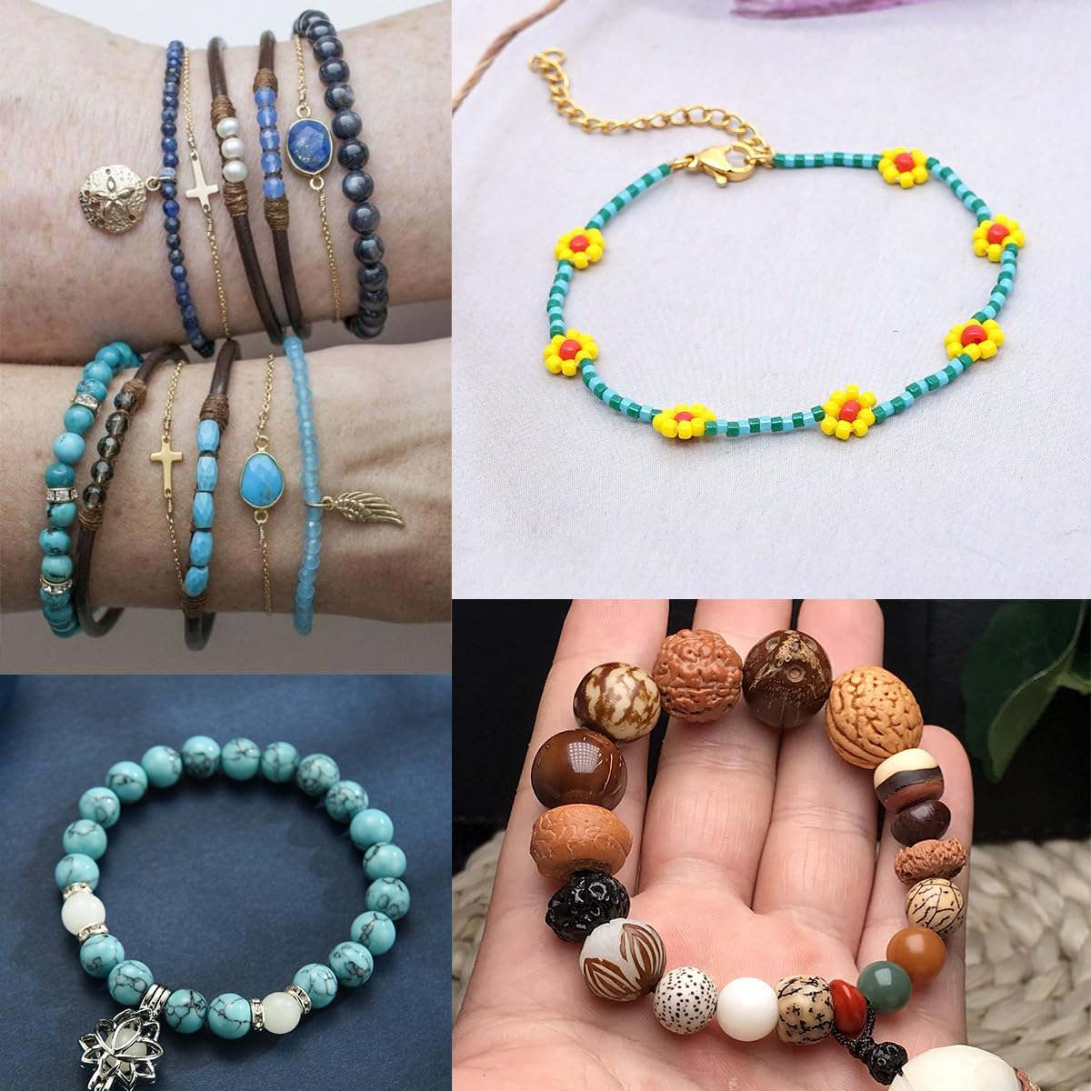 2 rollos de cuerda elástica para pulseras, cuerda elástica de 0.039 pulgadas para hacer pulseras, cuerda de hilo resistente para hacer joyas,